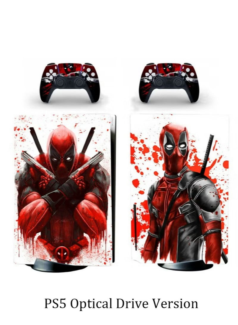 IINE Sony PS5 Controller Skins Set, Skin Wrap Decal Sticker PS5 Disk Edition, Protective Film Sticker for PS5 Spiderman, PS5 Optical Drive Version Protective Sticker,Skin Sticker Full Cover - Image 1